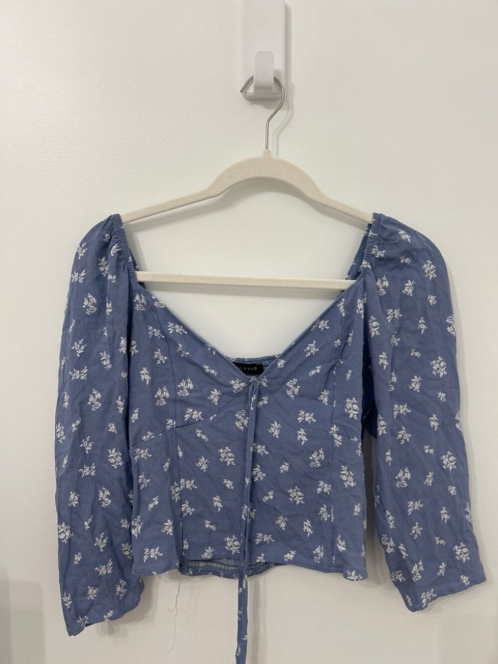 Kendall Kylie Floral Babydoll Top Womens Small Coquette Feminine Romantic Crop